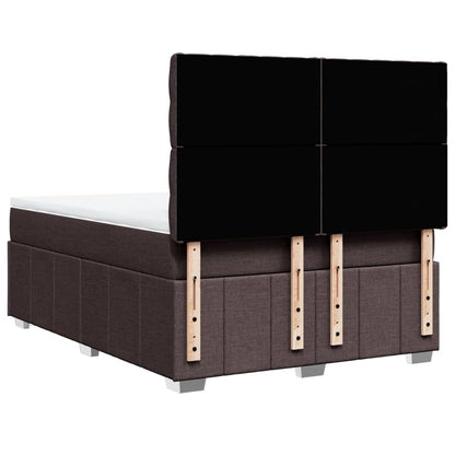 Box Spring Postel S Matrací Tmavě Hnědá 140X190 Cm Textil
