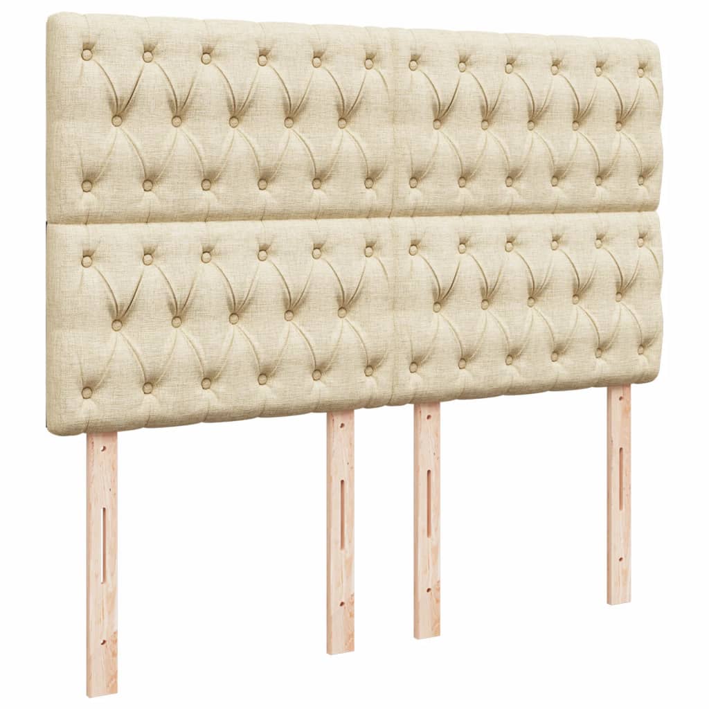 Box Spring Postel S Matrací Krémová 140X190 Cm Textil