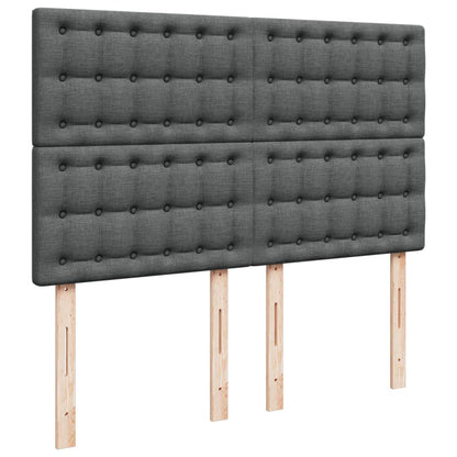 Box Spring Postel S Matrací Tmavě Šedý 140 X 190 Cm Textil