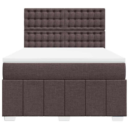 Box Spring Postel S Matrací Tmavě Hnědá 140X190 Cm Textil