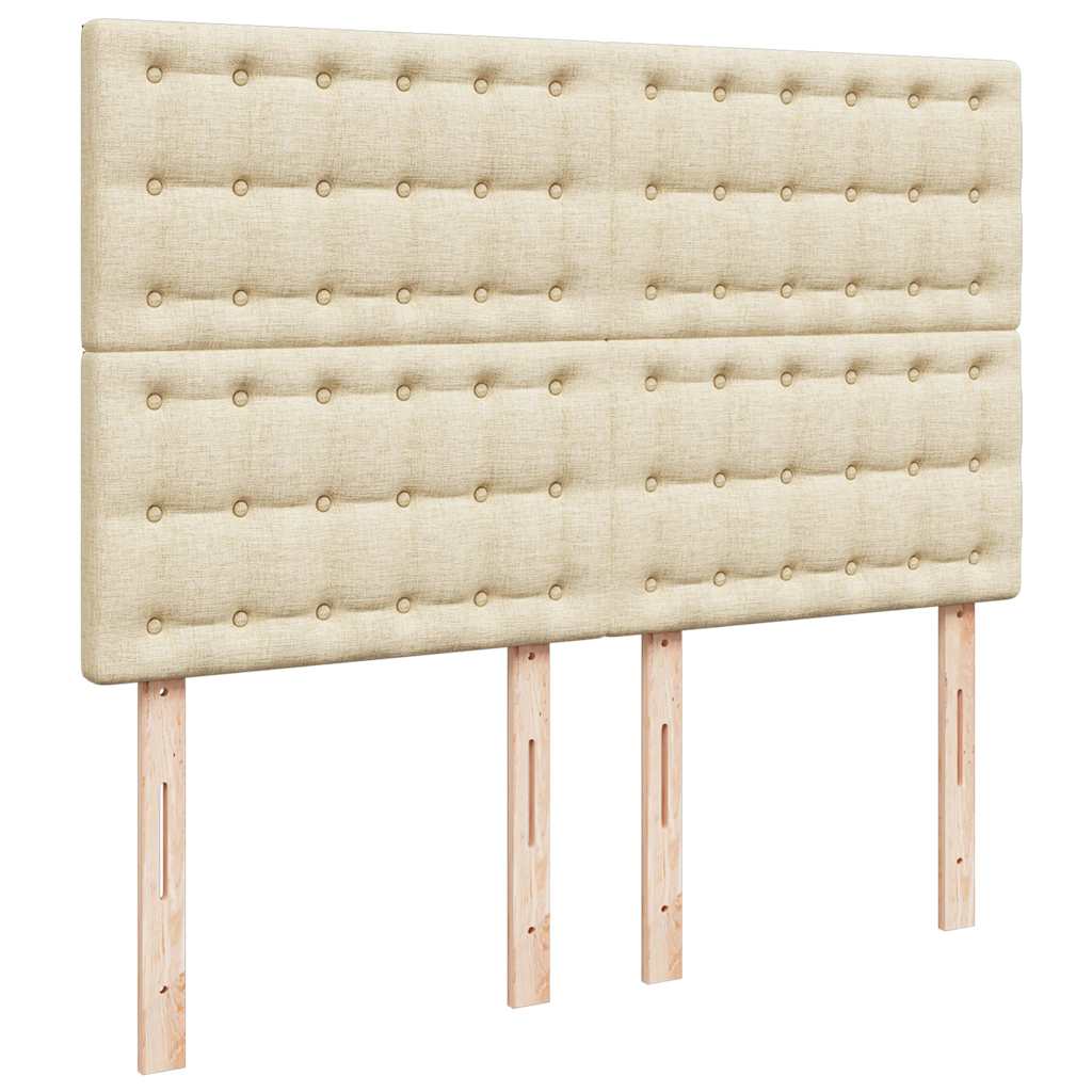 Box Spring Postel S Matrací Krémová 140X190 Cm Textil