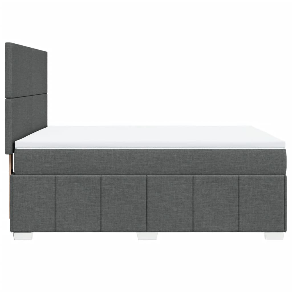 Box Spring Postel S Matrací Tmavě Šedá 140X200 Cm Textil