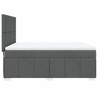 Box Spring Postel S Matrací Tmavě Šedá 140X200 Cm Textil