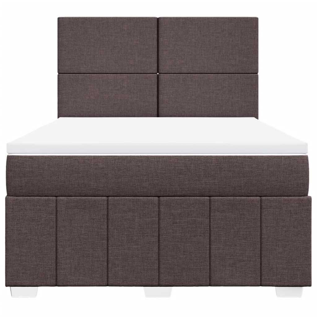 Box Spring Postel S Matrací Tmavě Hnědá 140X200 Cm Textil