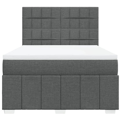 Box Spring Postel S Matrací Tmavě Šedá 140X200 Cm Textil