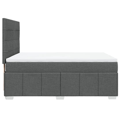 Box Spring Postel S Matrací Tmavě Šedá 140X200 Cm Textil