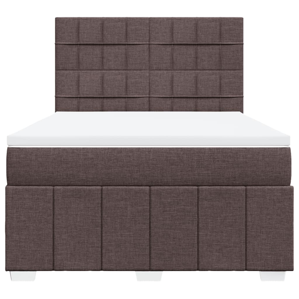 Box Spring Postel S Matrací Tmavě Hnědá 140X200 Cm Textil