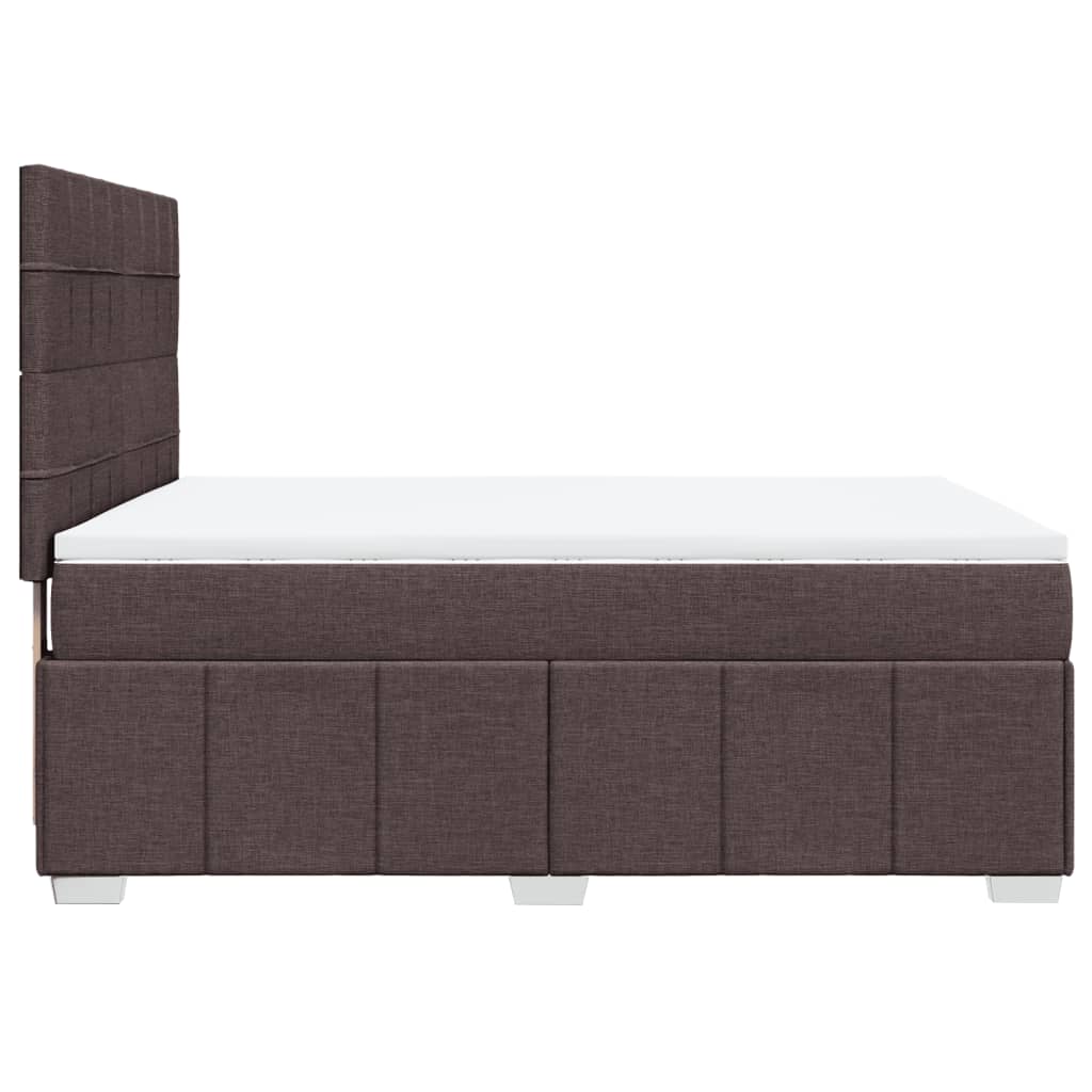 Box Spring Postel S Matrací Tmavě Hnědá 140X200 Cm Textil