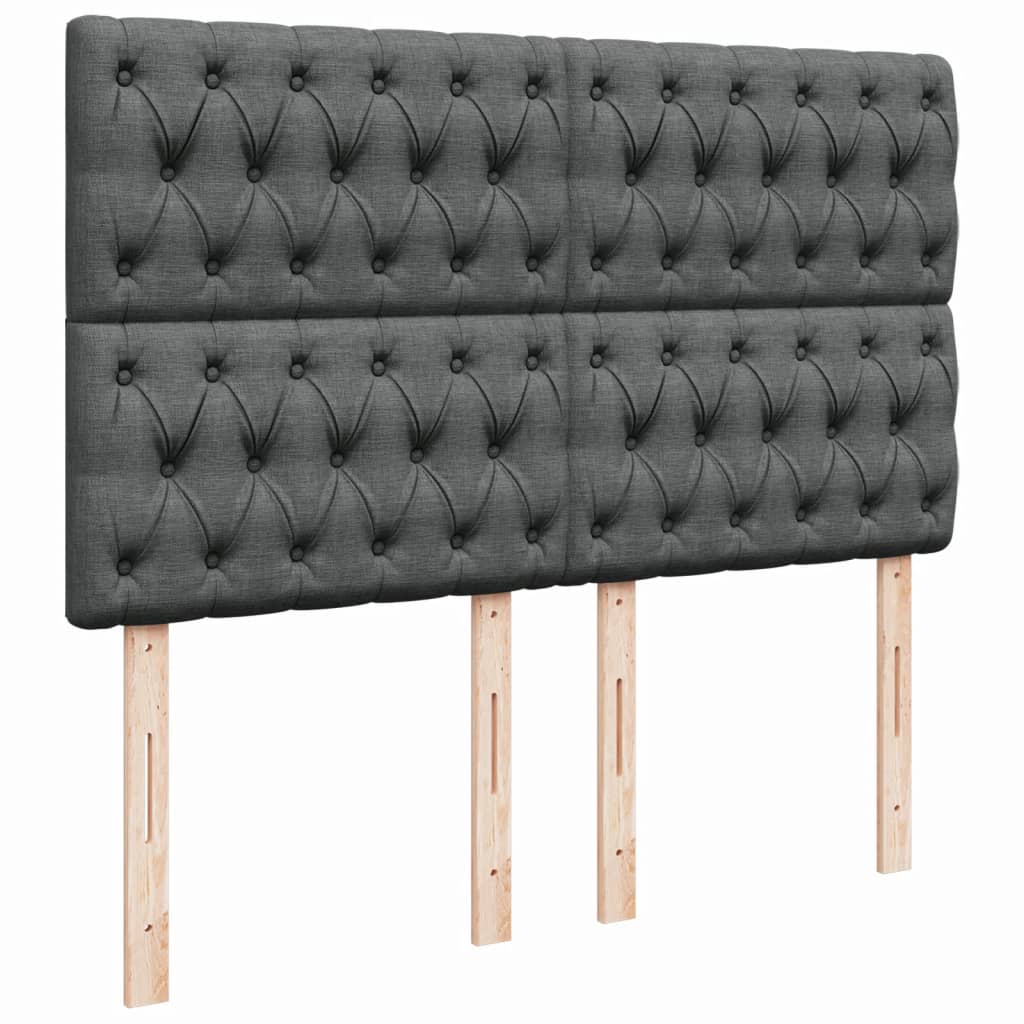 Box Spring Postel S Matrací Tmavě Šedá 140X200 Cm Textil