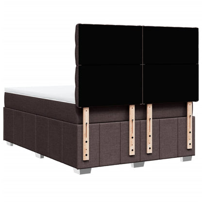 Box Spring Postel S Matrací Tmavě Hnědá 140X200 Cm Textil