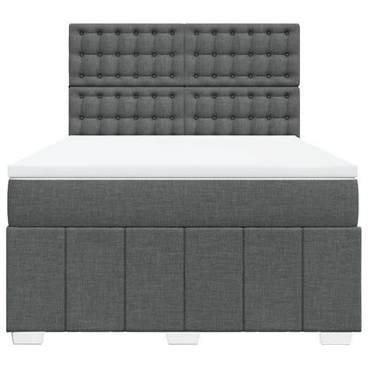 Box Spring Postel S Matrací Tmavě Šedá 140X200 Cm Textil