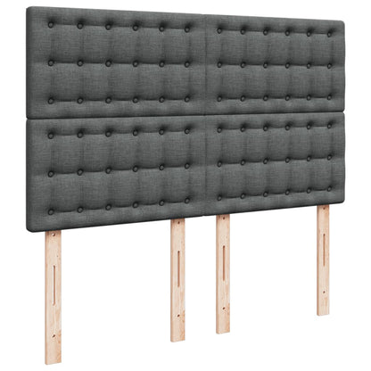 Box Spring Postel S Matrací Tmavě Šedá 140X200 Cm Textil