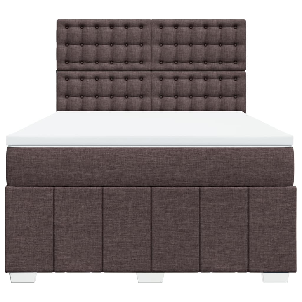 Box Spring Postel S Matrací Tmavě Hnědá 140X200 Cm Textil