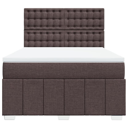 Box Spring Postel S Matrací Tmavě Hnědá 140X200 Cm Textil