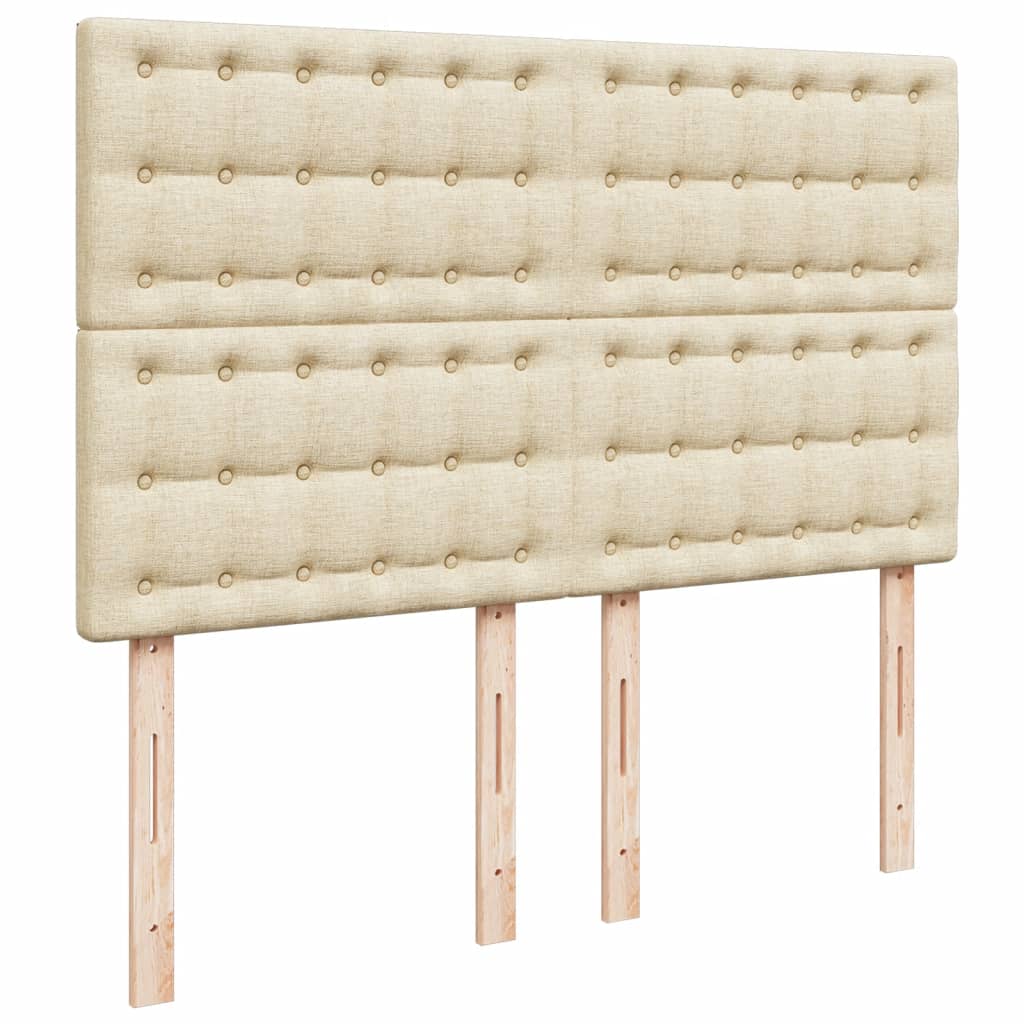 Box Spring Postel S Matrací Krémová 140X200 Cm Textil