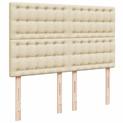 Box Spring Postel S Matrací Krémová 140X200 Cm Textil