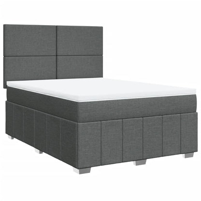 Box Spring Postel S Matrací Tmavě Šedá 160X200 Cm Textil
