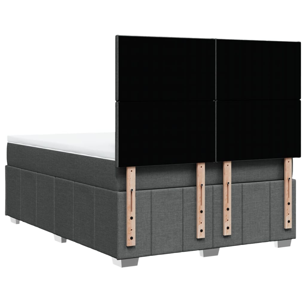 Box Spring Postel S Matrací Tmavě Šedá 160X200 Cm Textil