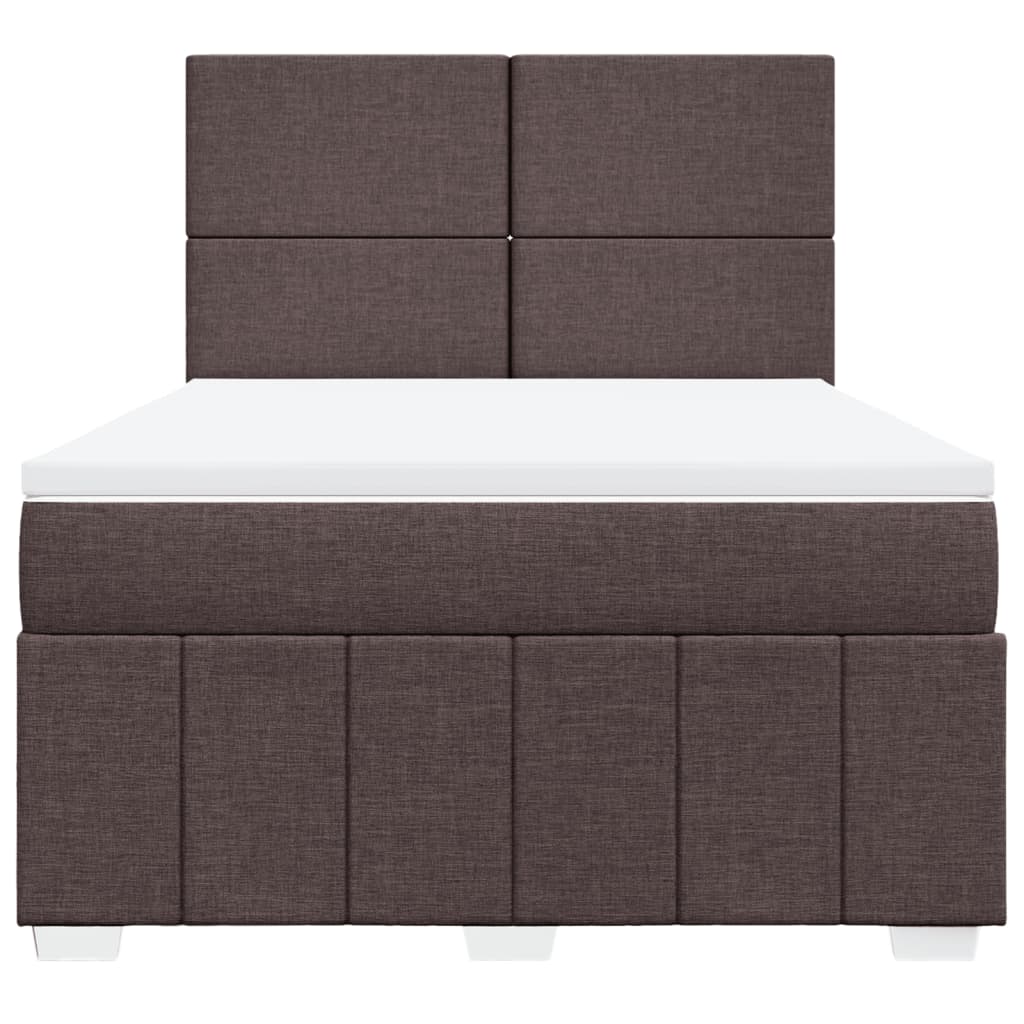 Box Spring Postel S Matrací Tmavě Hnědá 160X200 Cm Textil