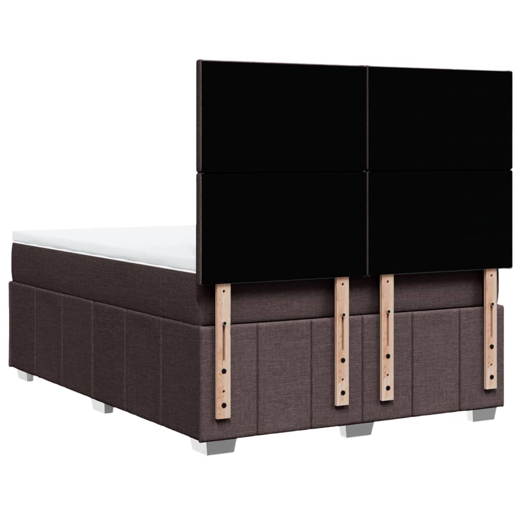 Box Spring Postel S Matrací Tmavě Hnědá 160X200 Cm Textil