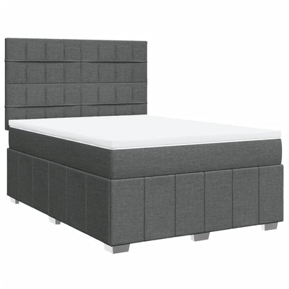 Box Spring Postel S Matrací Tmavě Šedá 160X200 Cm Textil