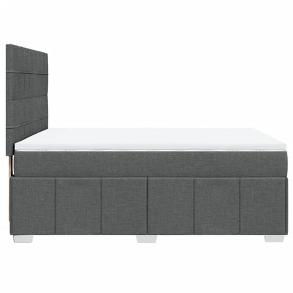 Box Spring Postel S Matrací Tmavě Šedá 160X200 Cm Textil