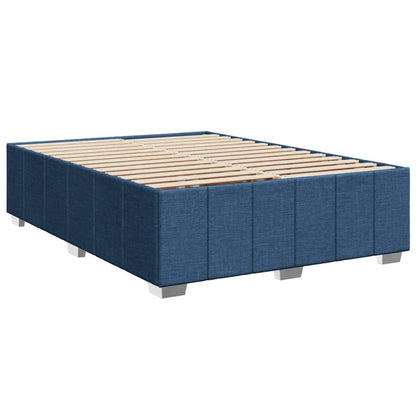 Box Spring Postel S Matrací Modrá 160X200 Cm Textil