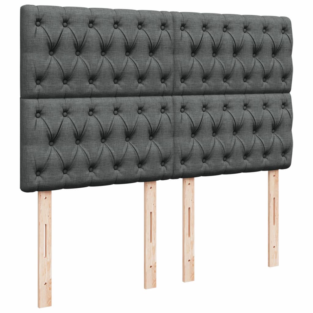 Box Spring Postel S Matrací Tmavě Šedá 160X200 Cm Textil