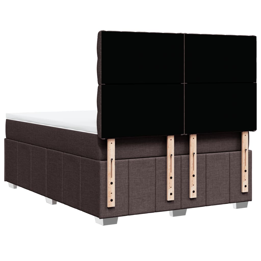Box Spring Postel S Matrací Tmavě Hnědá 160X200 Cm Textil