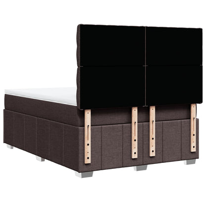 Box Spring Postel S Matrací Tmavě Hnědá 160X200 Cm Textil