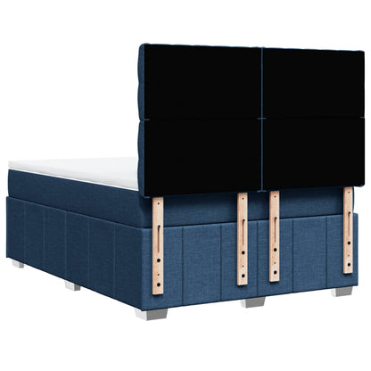 Box Spring Postel S Matrací Modrá 160X200 Cm Textil