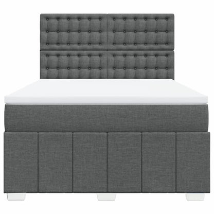 Box Spring Postel S Matrací Tmavě Šedá 160X200 Cm Textil