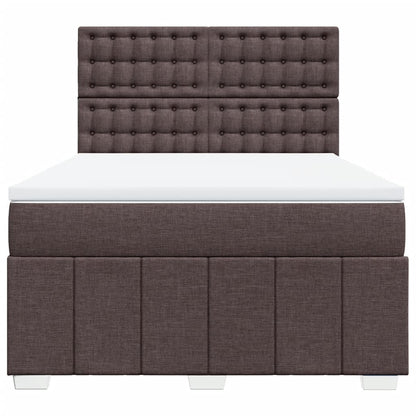 Box Spring Postel S Matrací Tmavě Hnědá 160X200 Cm Textil