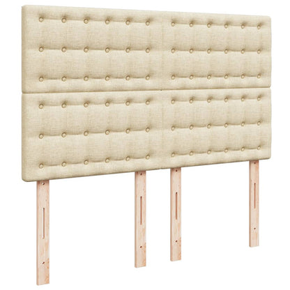 Box Spring Postel S Matrací Krémová 160X200 Cm Textil