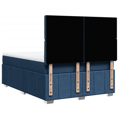 Box Spring Postel S Matrací Modrá 160X200 Cm Textil