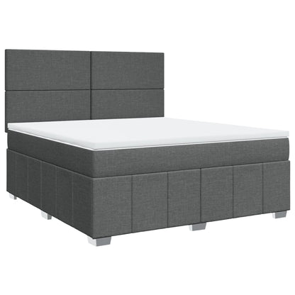 Box Spring Postel S Matrací Tmavě Šedá 180X200 Cm Textil