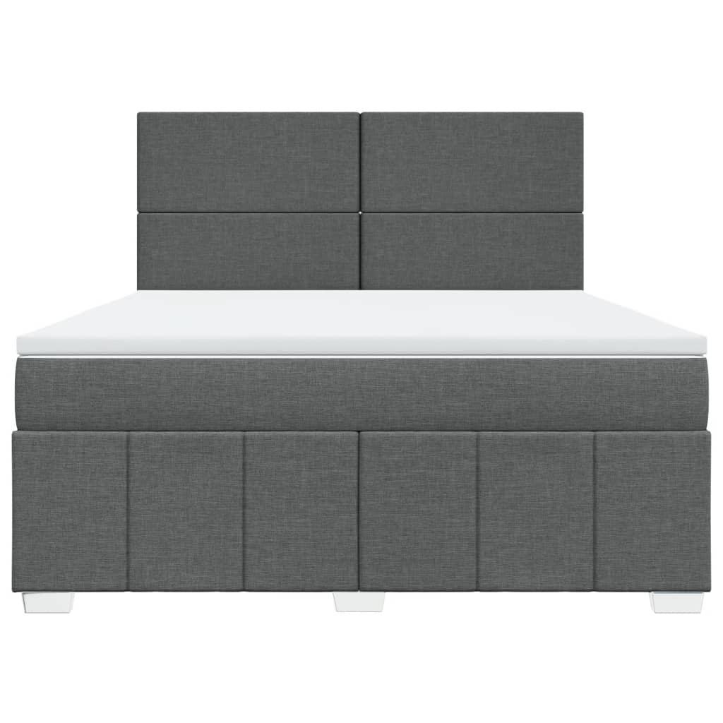 Box Spring Postel S Matrací Tmavě Šedá 180X200 Cm Textil