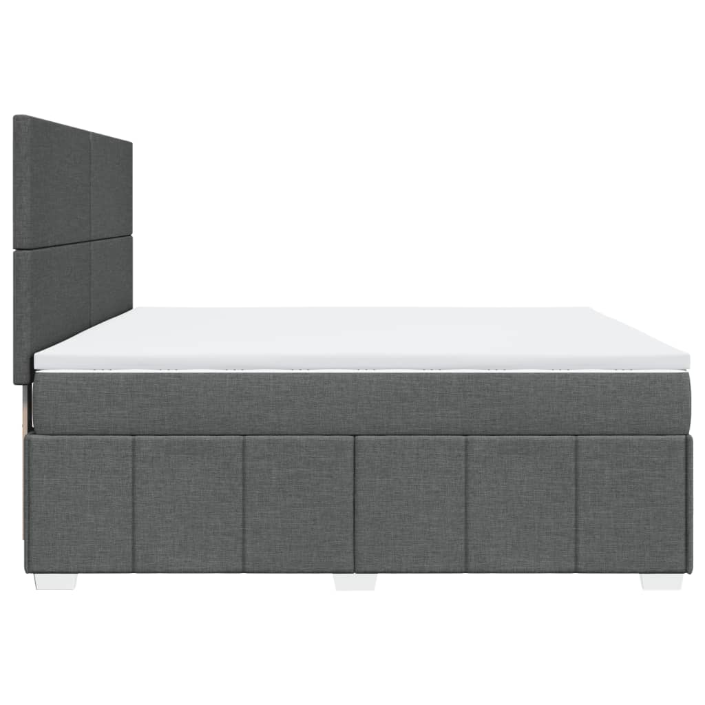 Box Spring Postel S Matrací Tmavě Šedá 180X200 Cm Textil