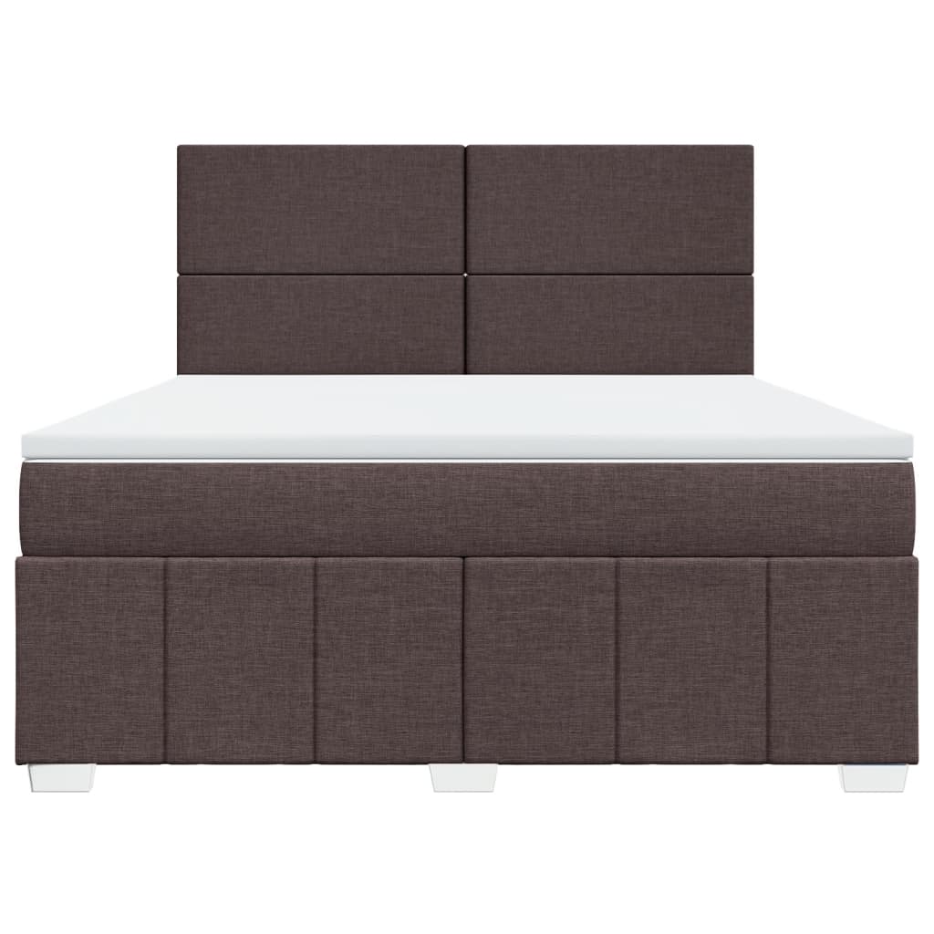 Box Spring Postel S Matrací Tmavě Hnědá 180X200 Cm Textil