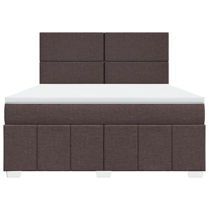 Box Spring Postel S Matrací Tmavě Hnědá 180X200 Cm Textil