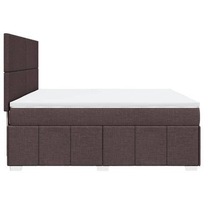 Box Spring Postel S Matrací Tmavě Hnědá 180X200 Cm Textil