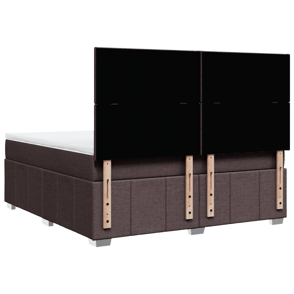 Box Spring Postel S Matrací Tmavě Hnědá 180X200 Cm Textil