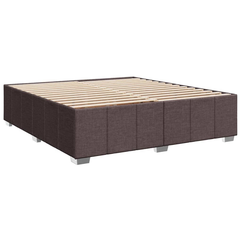 Box Spring Postel S Matrací Tmavě Hnědá 180X200 Cm Textil