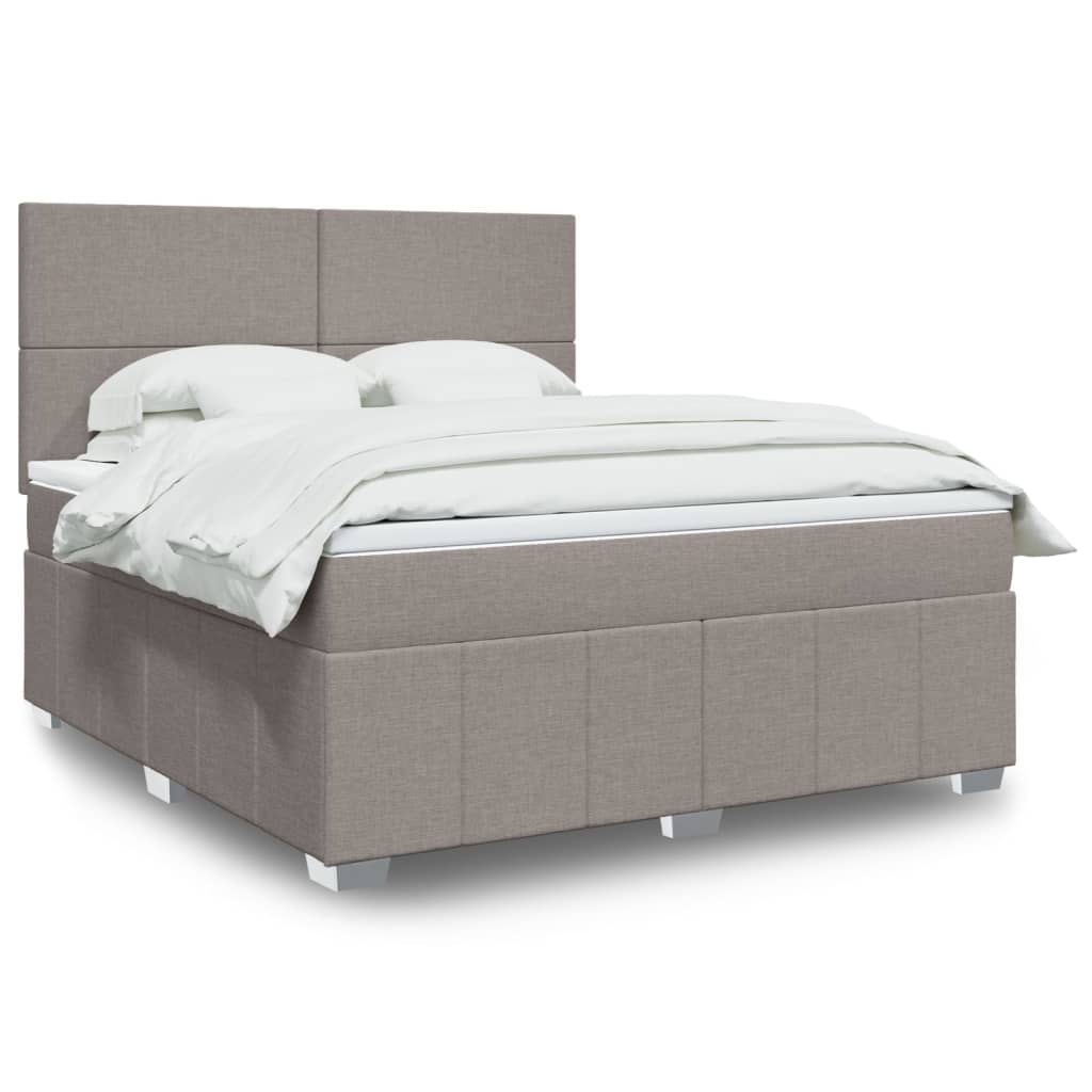 Box Spring Postel S Matrací Textil Taupe