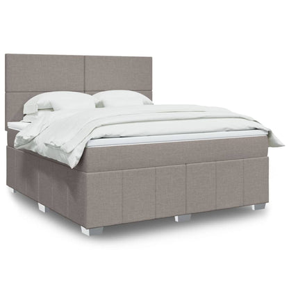 Box Spring Postel S Matrací Textil Taupe