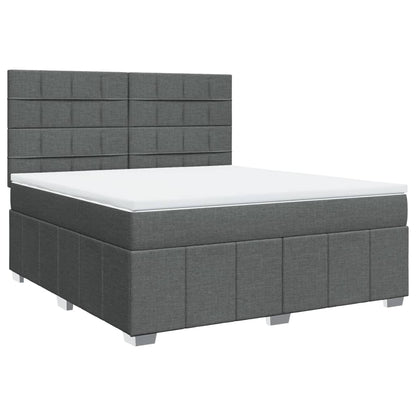 Box Spring Postel S Matrací Tmavě Šedá 180X200 Cm Textil