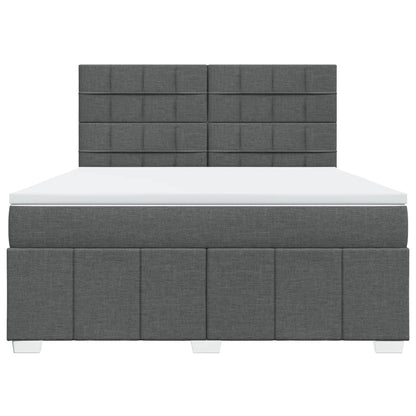 Box Spring Postel S Matrací Tmavě Šedá 180X200 Cm Textil