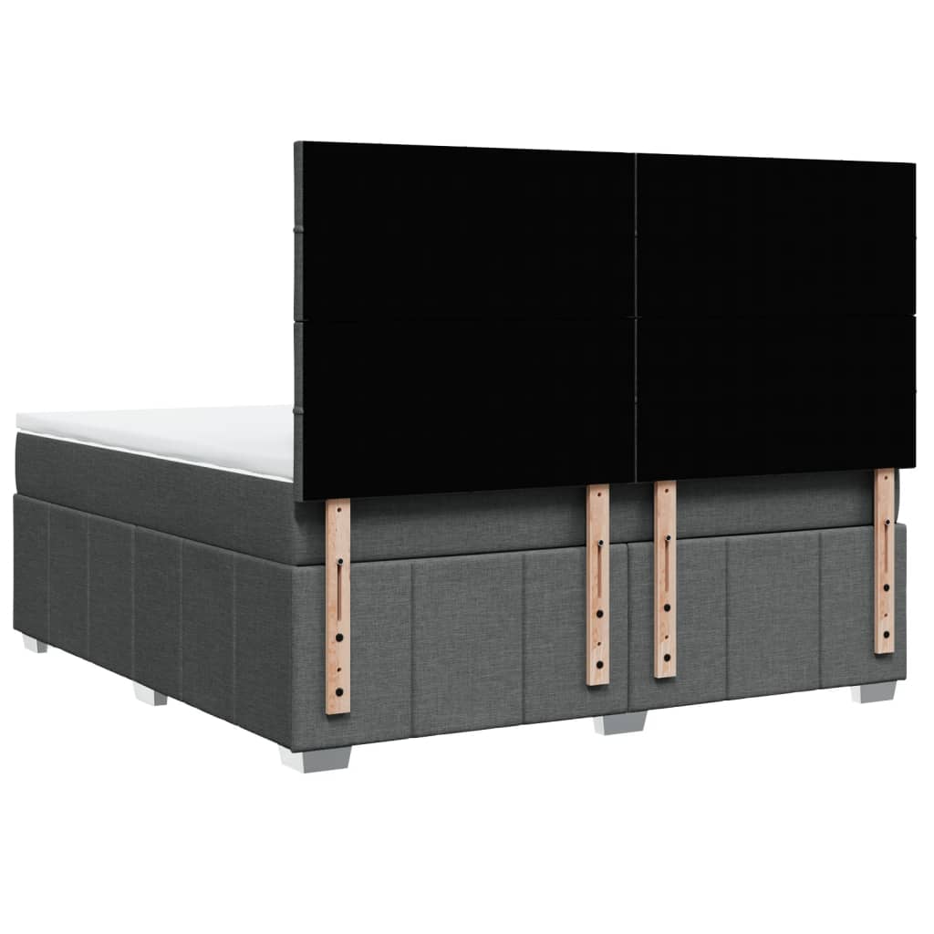 Box Spring Postel S Matrací Tmavě Šedá 180X200 Cm Textil
