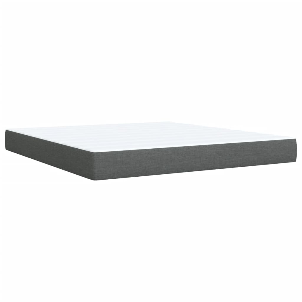 Box Spring Postel S Matrací Tmavě Šedá 180X200 Cm Textil