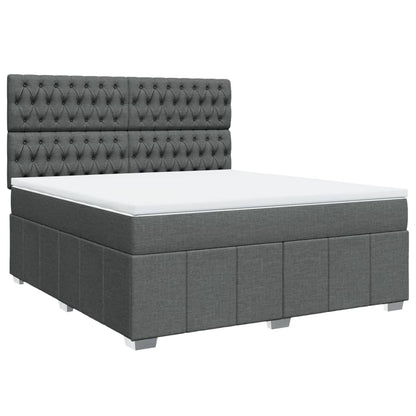 Box Spring Postel S Matrací Tmavě Šedá 180X200 Cm Textil